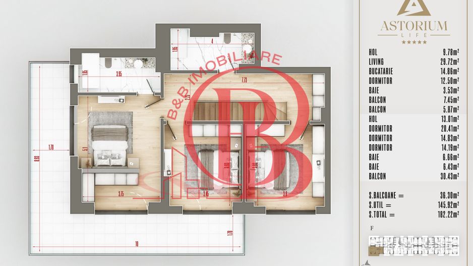4 camere Duplex  Proiect Premium Titan Pallady - Schiță 6