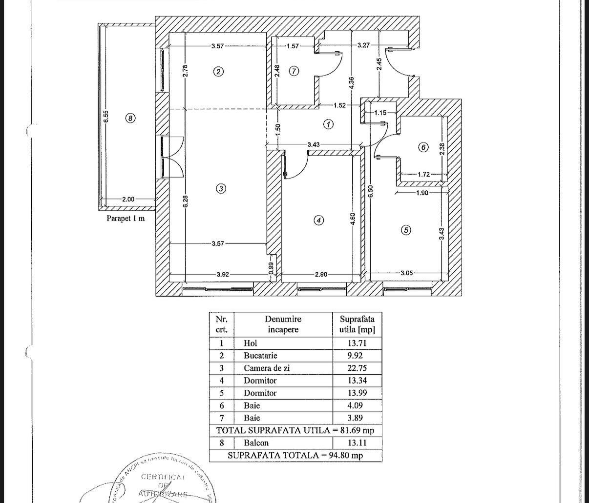 3 camere DECOMANDAT | LUXURIA RESIDENCE| DOMENII - Schiță 17