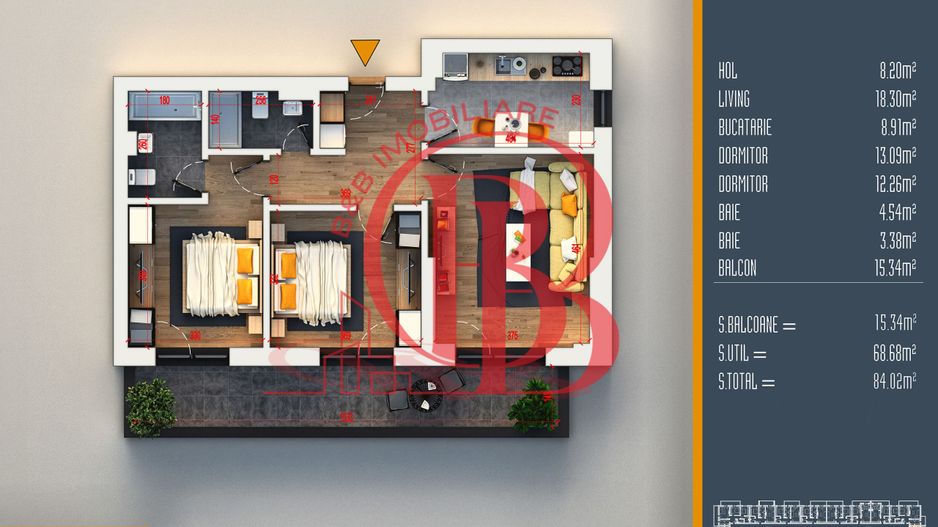 Oferta Lansare 3 camere proiect nou Pallady - Schiță 7