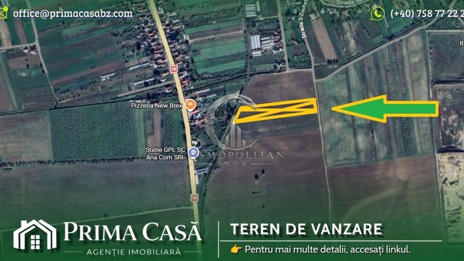 Teren in zona Candesti BZ suprafata 7.500mp deschidere 31m Pret: 2,5 mp - Poză 2