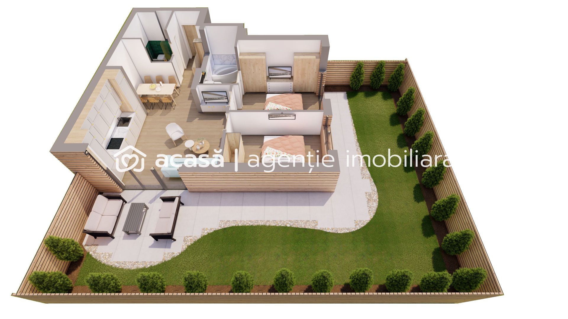 Apartament cu 2 dormitoare si grădină, ARED 9, lângă Atrium. BLOC NOU. - Poză 1