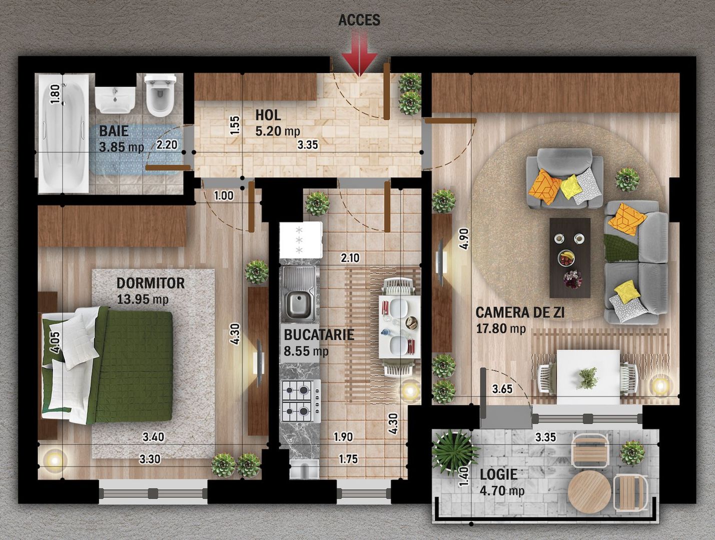 Ap 2 camere, decomandat, loc parcare subteran, prima Inchiriere - Poză 16