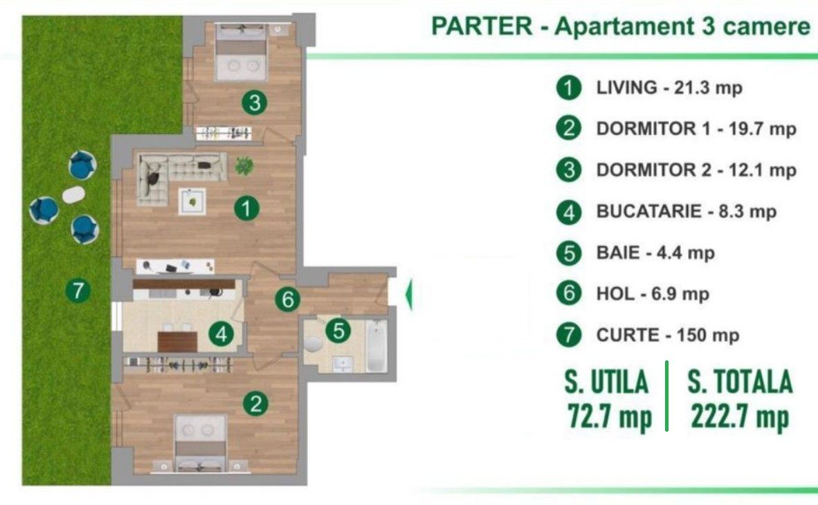 Apartamente 3 camere | Curte | Imobil nou | Colentina - Andronache - Poză 7