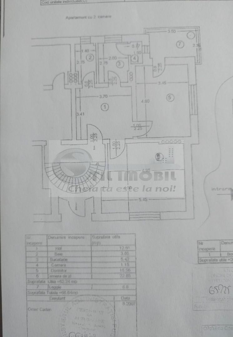 Ap 2 camere, 62 mp, central, etaj 1/2 ,loc de parcare - 190.000 € neg - Poză 5