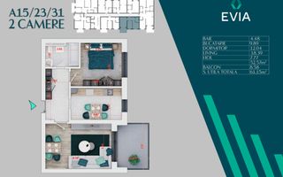 Apartament decomandat 2 camere Premium Theodor Pallady - Schiță 3