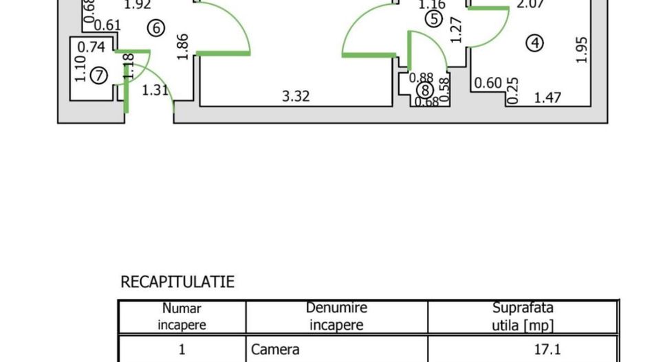 2 camere renovat complet Bd. Dinicu Golescu-Gara de Nord - Schiță 1