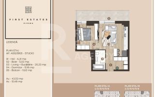 Vânzare, Studio-dublu, First Estates Pipera - Schiță 4