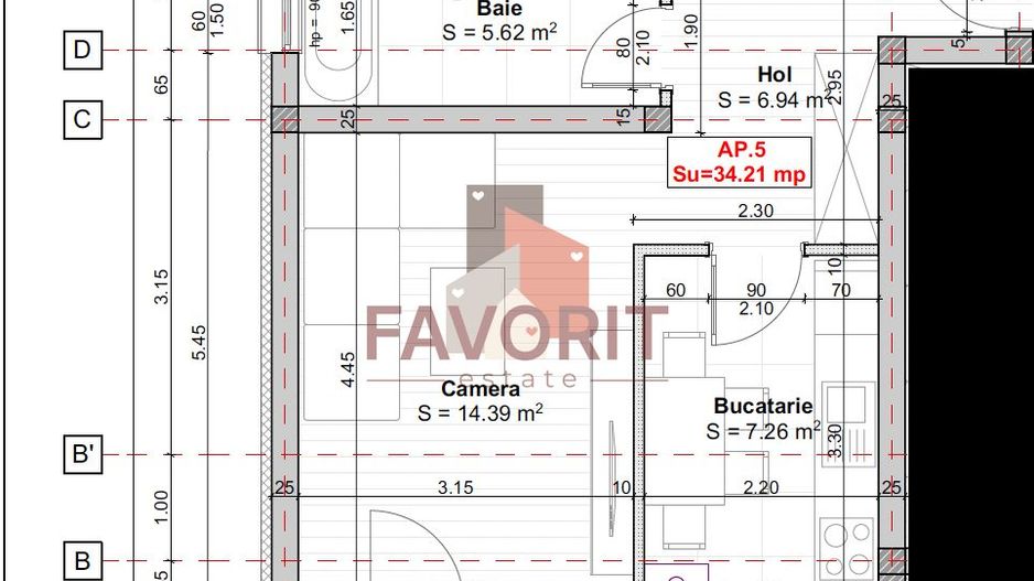 Decomandat.  Spatiu depozitare . Loc de parcare inclus - Schiță 9
