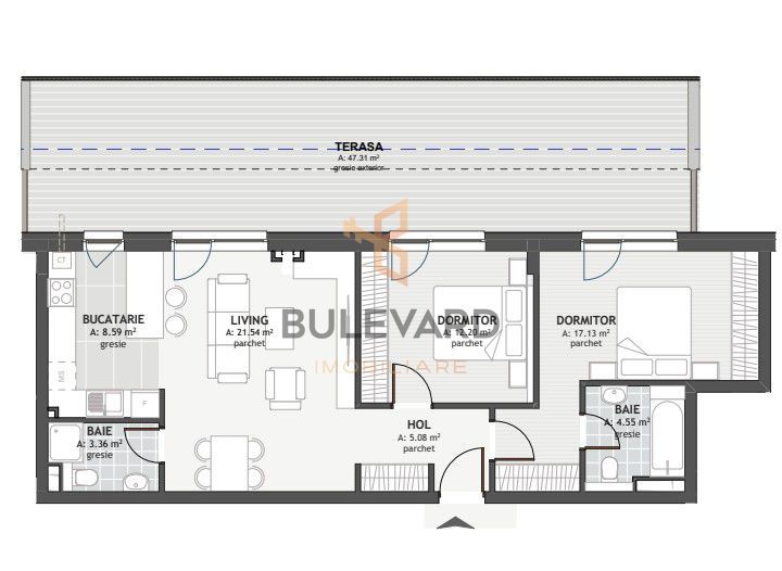 Apartament de tip Penthouse cu terasa de 47 mp! - Poză 2