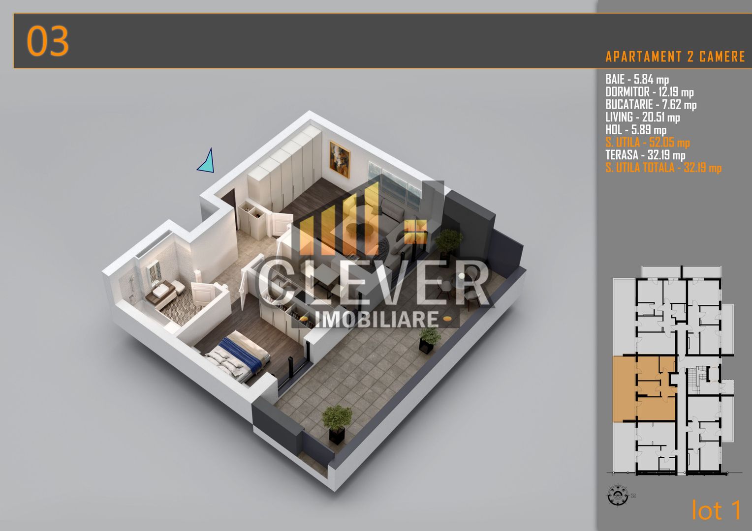 Apartament 2 Camere cu terasa de 34 mp și Comision 0%, Pallady - Poză 2