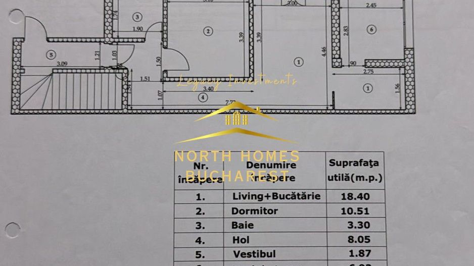 Apartament de 2 camere complet mobilat utilat, centrala proprie - Poză 14
