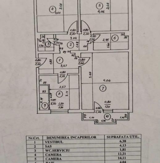3 CAMERE  ‖ RENOVAT ‖ BLOC REABILITAT ‖ ETAJ INTERMEDIAR  ‖  NERVA TRAIAN - Schiță 12