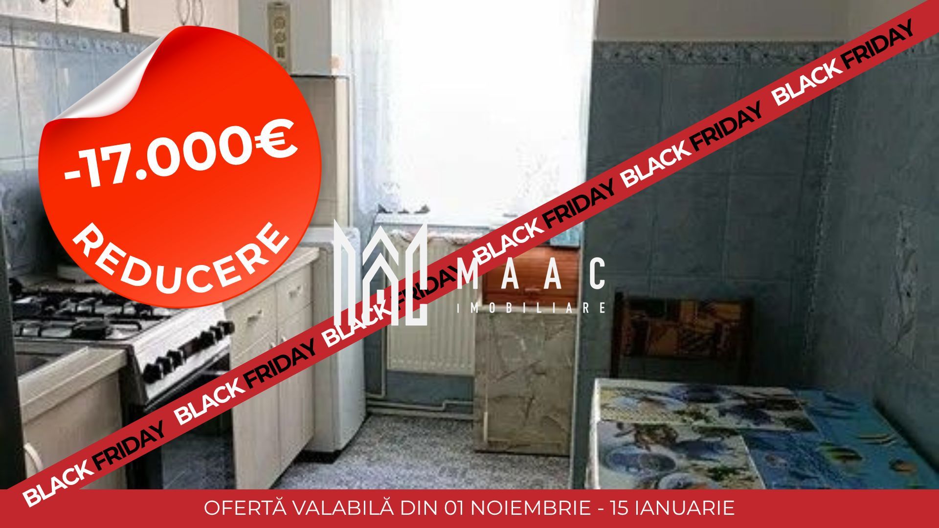 Black Friday | Apartament 3 camere | 2 Balcoane | Etaj 2 | Valea Aurie - Poză 1