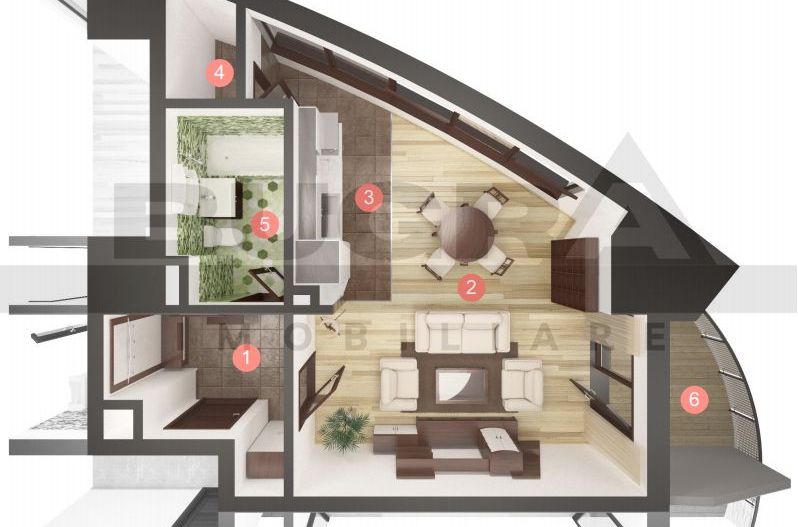 Apartament cu o camera, West City Tower - Poză 3