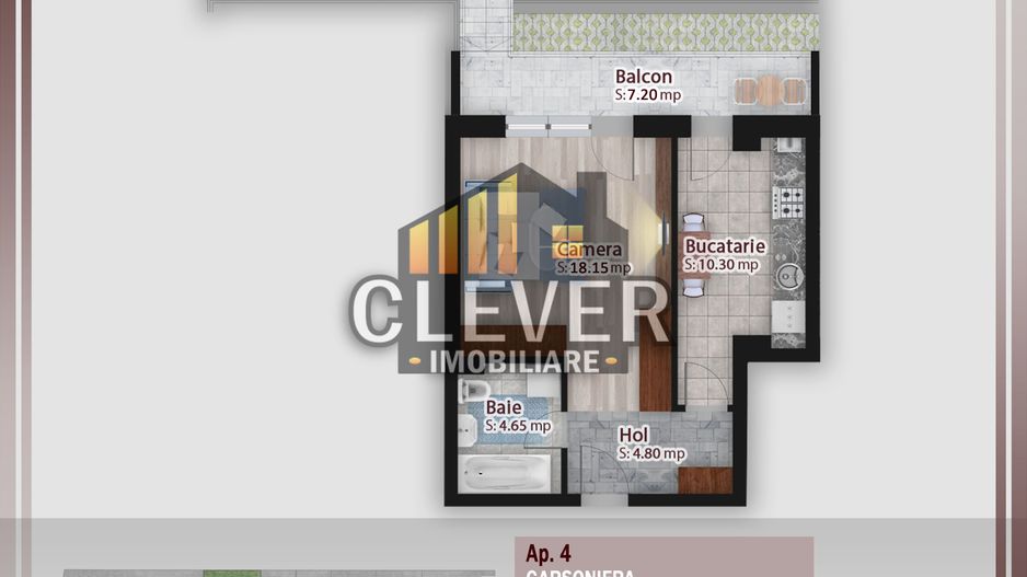 Garsoniera decomandata cu GRADINA PROPRIE 37mp, zona Pallady - Poză 1