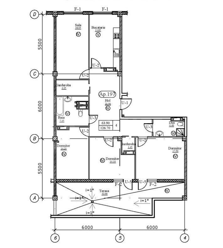 Vânzare, penthouse, 3 camere + living, strada Calea Ieşilor, Sculeni - Poză 6