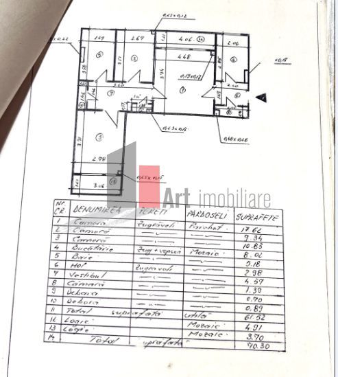 Apartament 3 camere Baba Novac de  renovat - Schiță 7