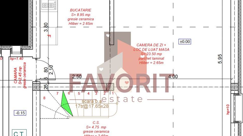 Duplex 5 camere ,despartit prin camera tehnica, finisat la cheie in Mosnita - Schiță 17