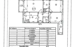 Apartament decomandat cu 3 camere in Florilor, strada Crinului - Schiță 26