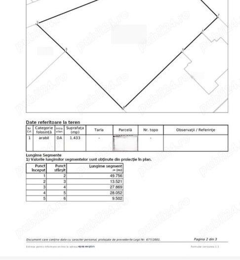 Ciarda Roșie | 1433 mp | Pentru Casa individuala | Asfalt - Poză 3