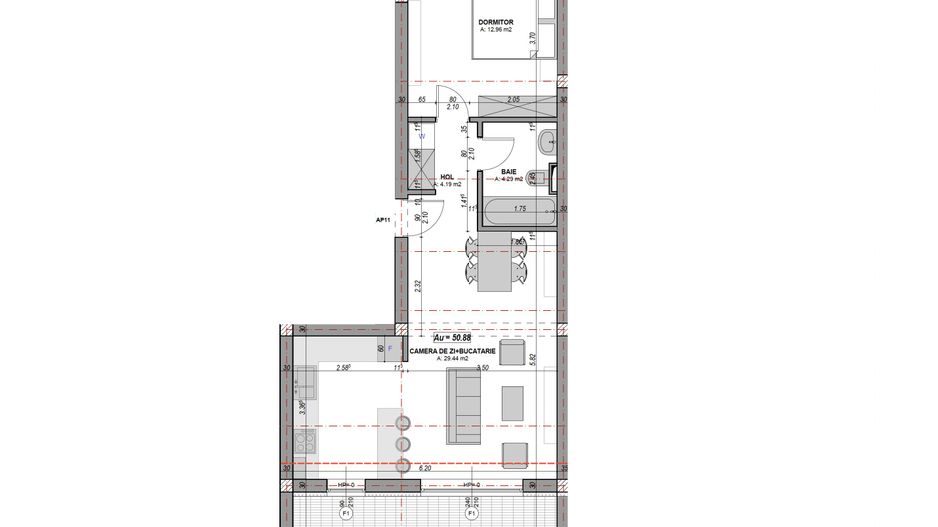 Apartament 2 camere, 51 mp utili cu balcon orientare SUD, la alb - Poză 7
