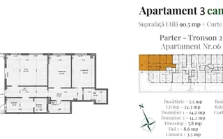 Spațiu și Confort: Apartament 3 Camere cu Dressing și Curte lângă IKEA Pallady - Schiță 12
