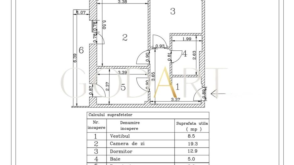 OPORTUNITATE | DOUA CAMERE | BLOC 2025 | LOC DE PARCARE - Schiță 3