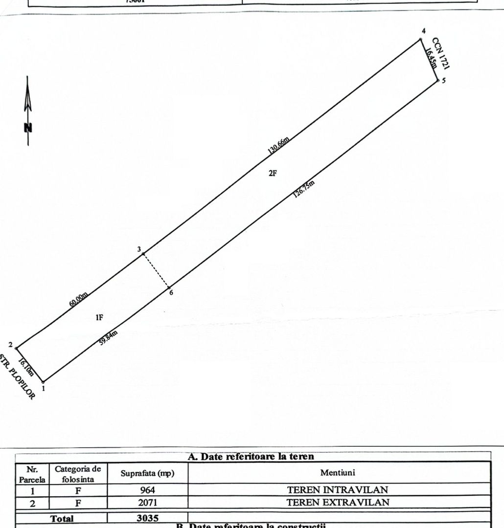 TEREN 1.000 mp intravilan + 2.000 mp extravilan, zona BRODOC; - Poză 4