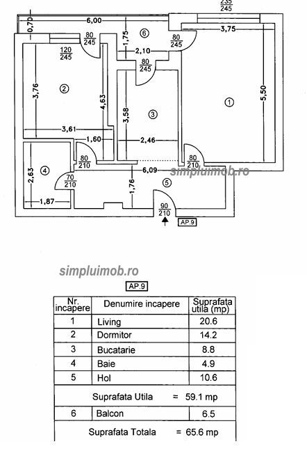 Apartament 2 cam Gama Rezidence 3 complet mobilat+ loc parcare - Poză 13