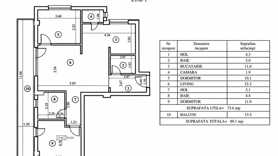 COMISION 0%Apartament 3 camere 74 mp , parcare Floresti str Sub Cetate - Poză 8