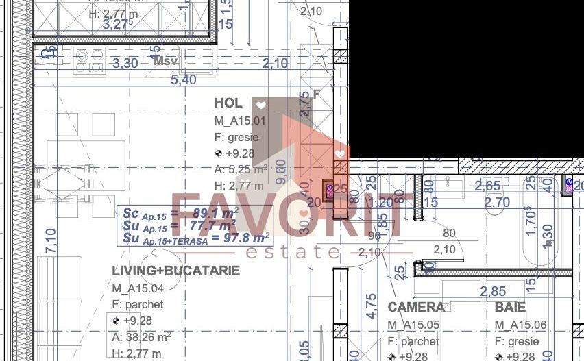 Comision 0%. Terasa 20 mp. Spatios. 2 bai. Lift. Disponibil imediat - Schiță 13