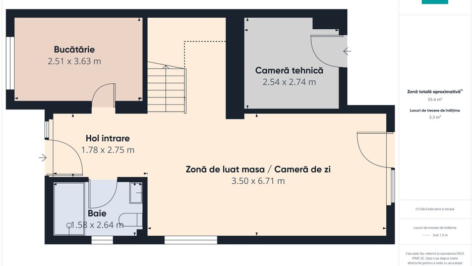 Duplex cu 3 camere și curte generoasă în Pișchia - Poză 12