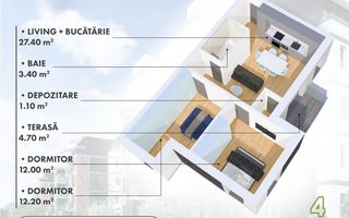 Satu Mare, Micro 17, Apartament 3 camere in complex nou - Poză 2