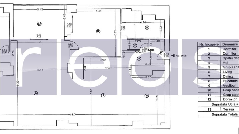 OPORTUNITATE |4CAMERE | 235MP| UPGROUND |METROU PIPERA - Schiță 12