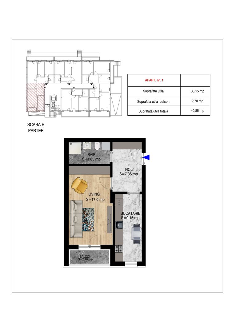 Garsoniera ideala pt  investitie Titan Pallady Metrou Nicolae Teclu - Schiță 10