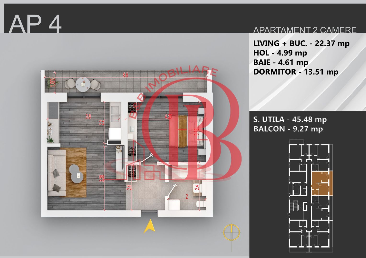 Theodor Pallady Apartament 2 camere Finalizare Rapida - Schiță 1