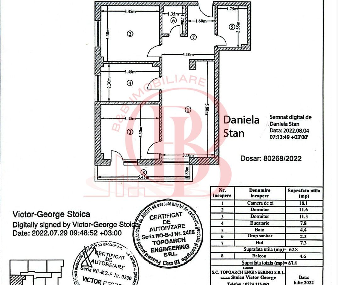 Apartament 3 camere Finalizat-Titan-Pallady-Mobilat Utilat - Poză 14