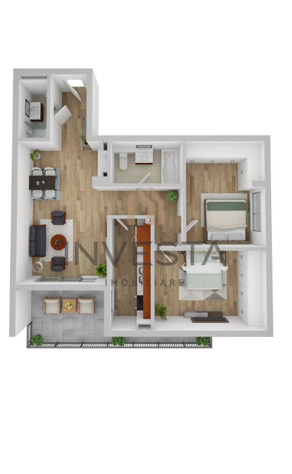 Apartament premium 3 camere+terasa  in Andrei Muresanu - Schiță 2